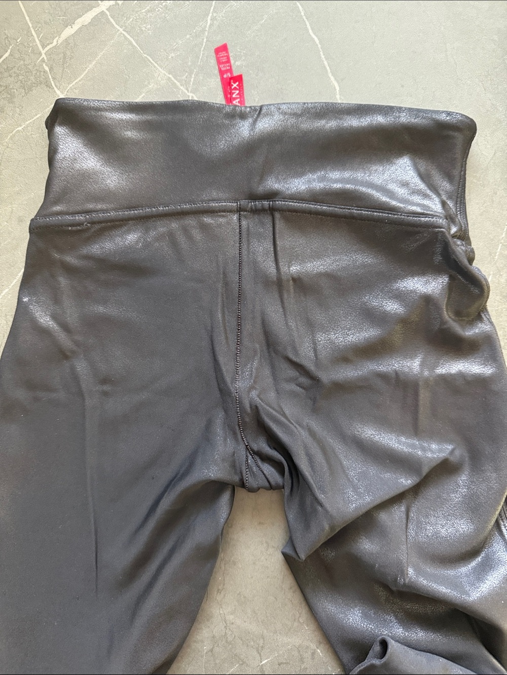 SPANX Shiny Black High-Waist Faux Leather Look Leggings